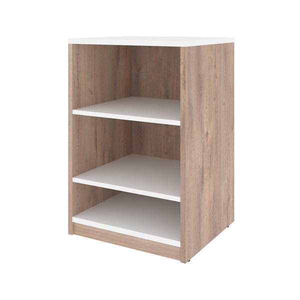 Cielo 20W 19.5 in Low Storage Unit, Rustic Brown & White